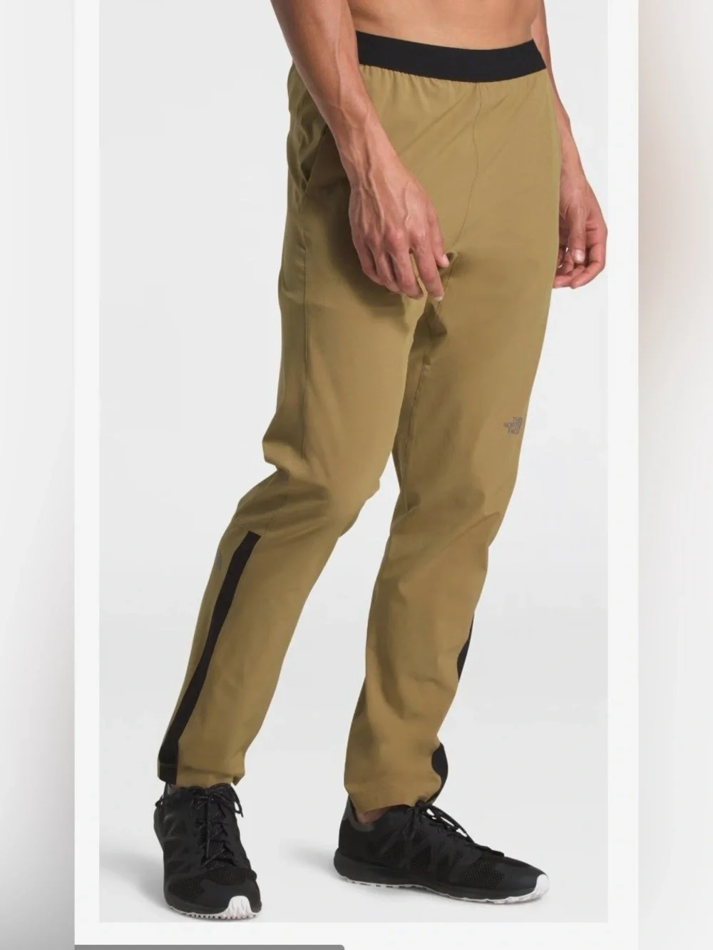 The North Face Men’s ESSENTIAL Track/Running pants in Tan with Black Accents